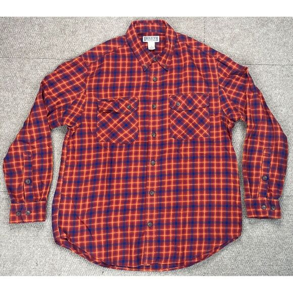 Duluth Trading Co Men's Button Down Long‎ Sleeve Flannel Shirt Size Large - Picture 1 of 11